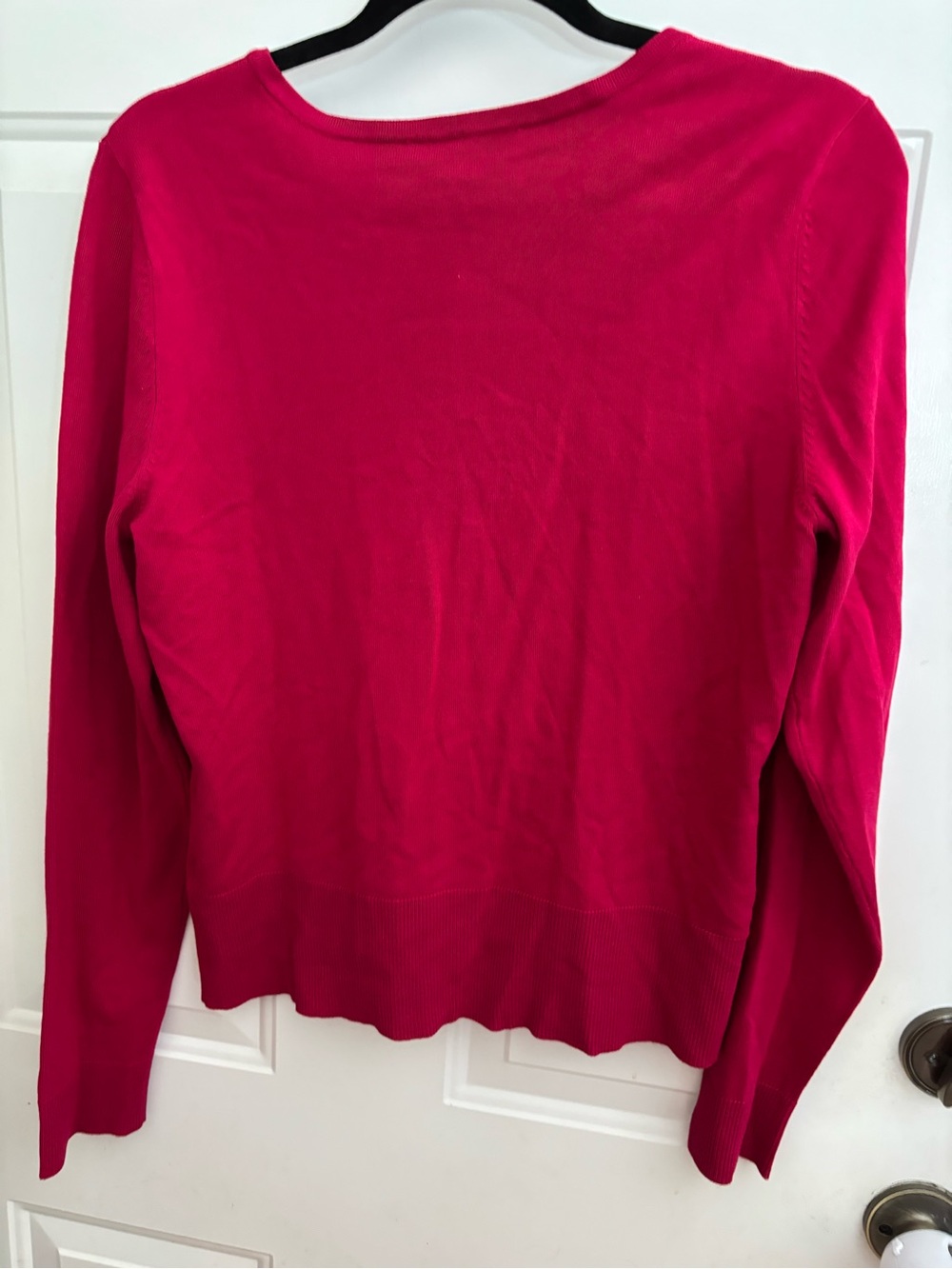 White House Black Market Red Button-Front Cardigan - Picture 3 of 5